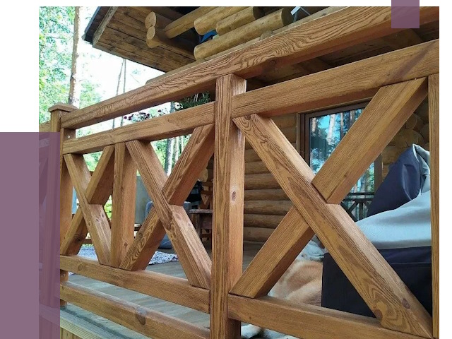 Деревянные перила под ключ в Лесосибирске от 7811 руб. 