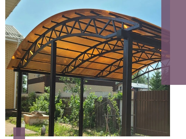 Изготовление навесов под ключ в Лесосибирске из качественных материалов