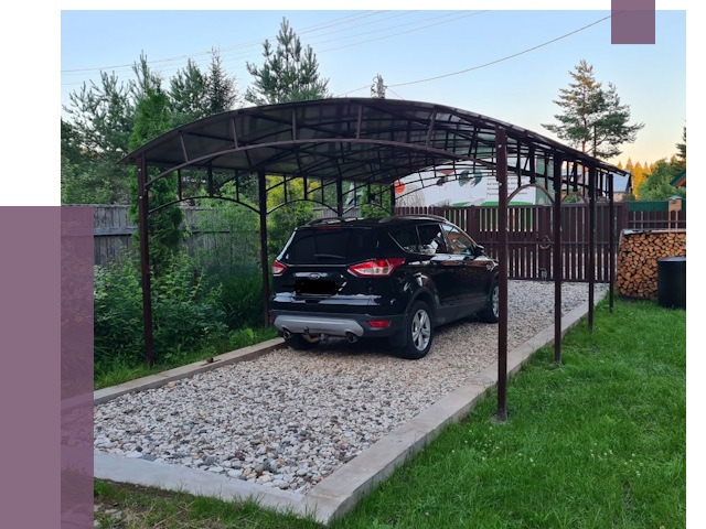 Навесы для автомобиля в Лесосибирске от 13383 руб.  | ПРОЛЁТ-Лсс