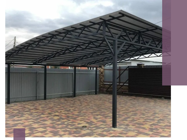 Металлические навесы под ключ в Лесосибирске — изготовление и монтаж