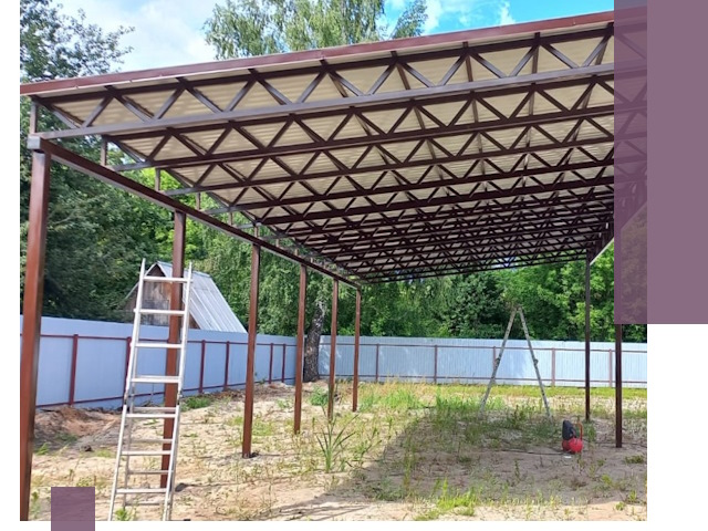 Односкатные навесы под ключ в Лесосибирске — изготовление и монтаж