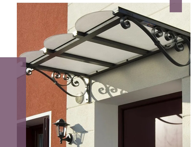 Односкатные козырьки в Лесосибирске от 8540 руб.  | ПРОЛЁТ-Лсс