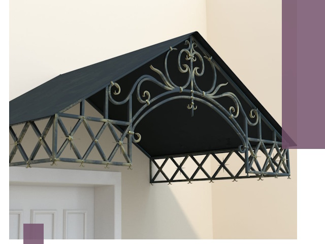 Двускатные металлические козырьки под ключ в Лесосибирске